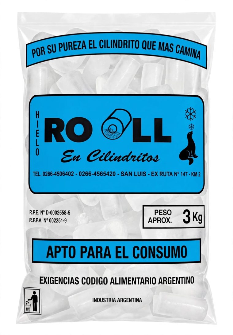 Bolsa de Hielo Roll en cilindritos de 3 kg